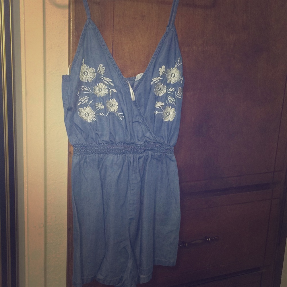 Like new denim romper!!